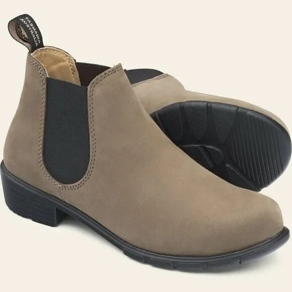 BLUNDSTONE 1974 Stone nubuck ankle womens chelsea boot US size 8.5 - Picture 12 of 16